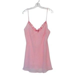 Via Nicci VTG Slip Dress Chiffon Sheer Chemise Babydoll Nightgown